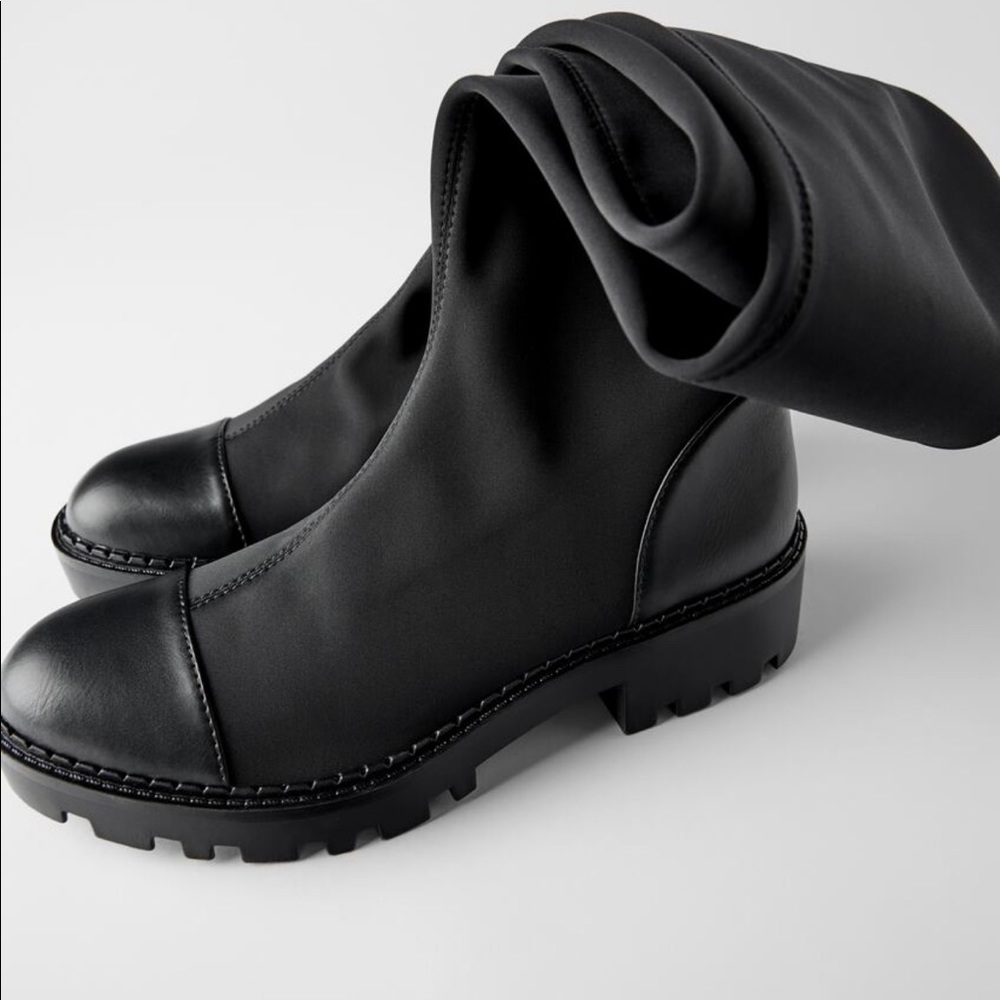 Zara Thigh-High Nylon Boots